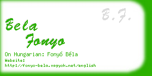 bela fonyo business card